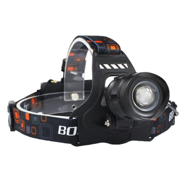 2 in 1 Waterproof LED Headlamp 3000LM 5-Mode Zoom for Camping + Phone USB Charger