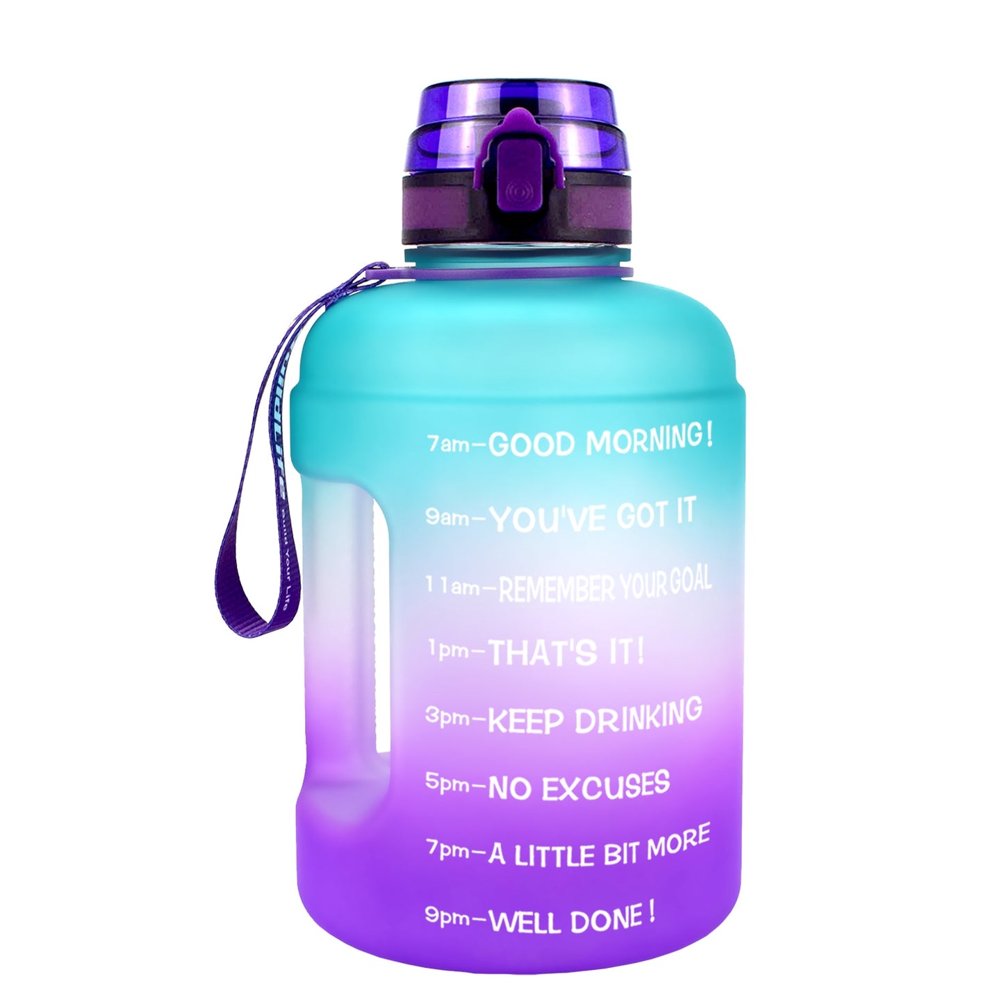 1 Gallon Sport Water Bottle With Time Markings With Filter Net