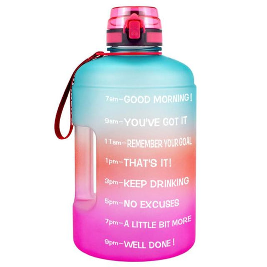 1 Gallon Sport Water Bottle With Time Markings With Filter Net