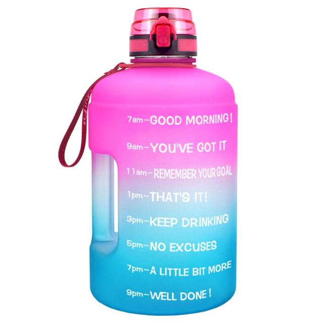 1 Gallon Sport Water Bottle With Time Markings With Filter Net