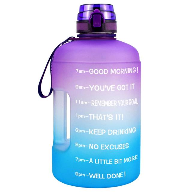 1 Gallon Sport Water Bottle With Time Markings With Filter Net