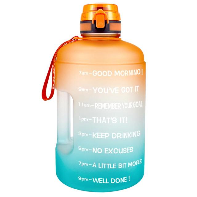 1 Gallon Sport Water Bottle With Time Markings With Filter Net